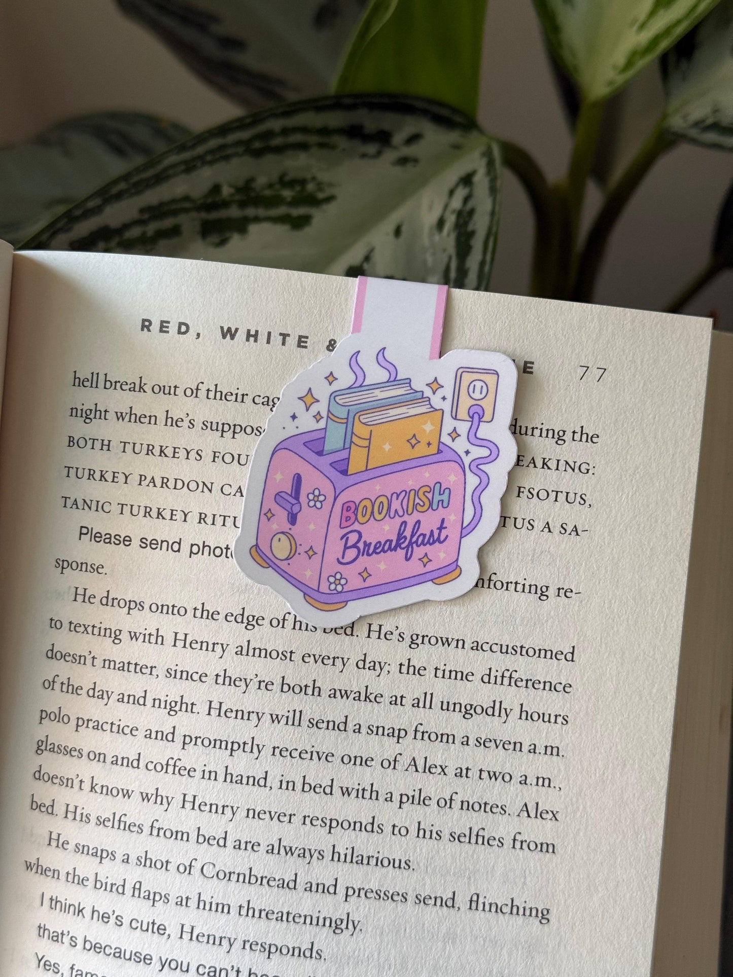 Bookish Breakfast- Bookmark magnético
