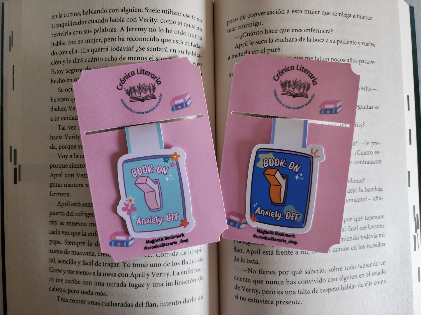 Book: On, Anxiety:Off- Bookmark magnético