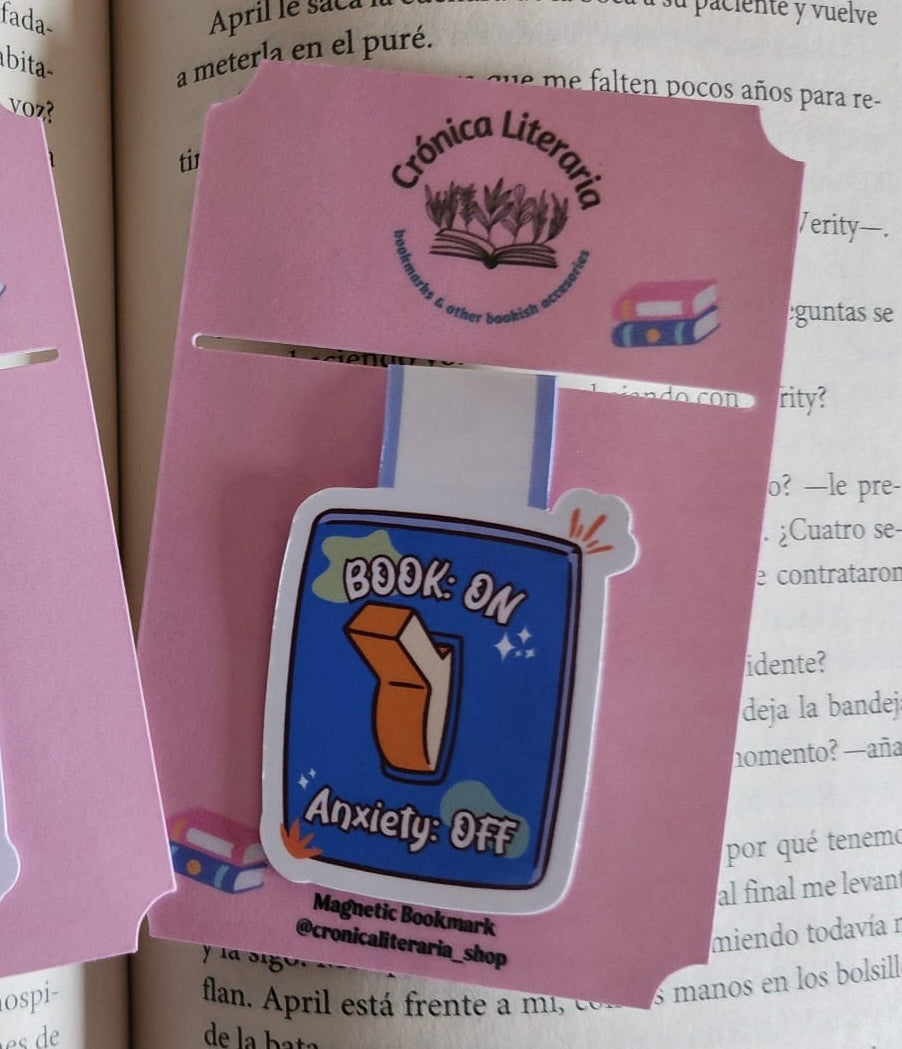 Book: On, Anxiety:Off- Bookmark magnético