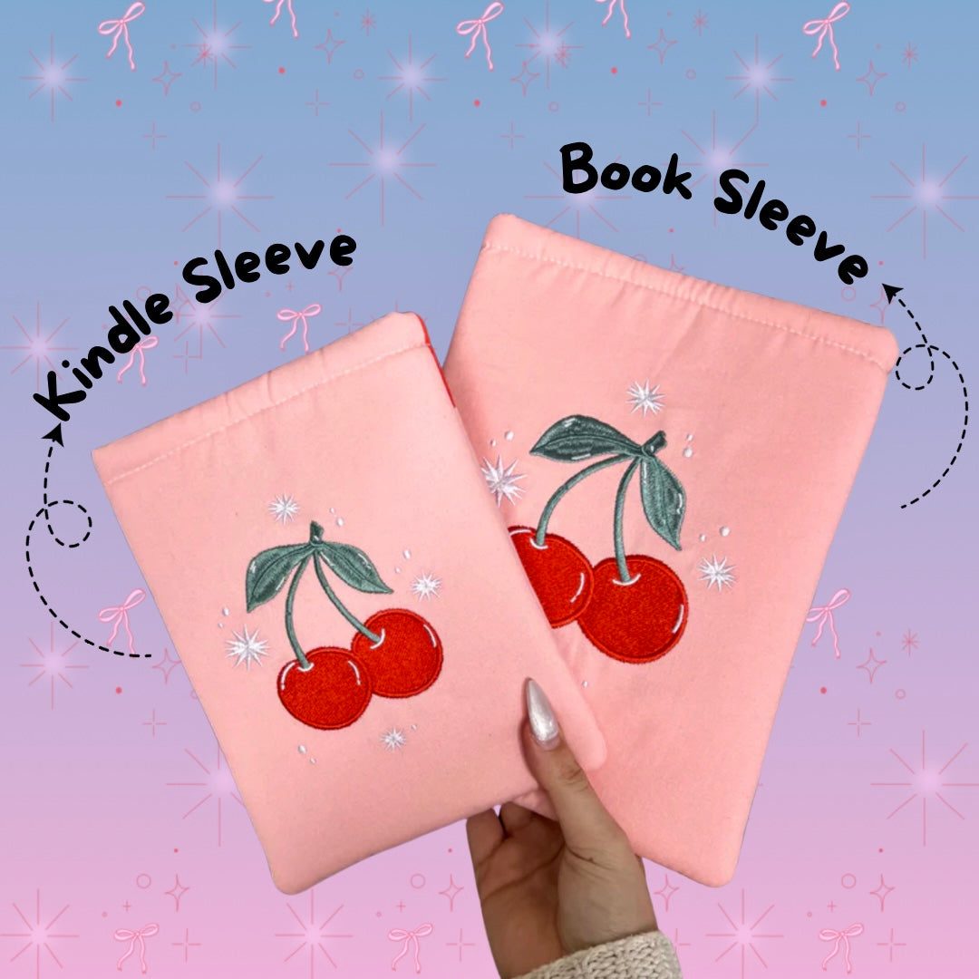 CHERRIES bordadas- Funda para Kindle y Libro