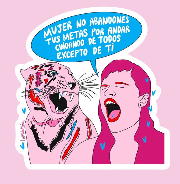 Mujer no abandones tus metas- Sticker m de Mónica
