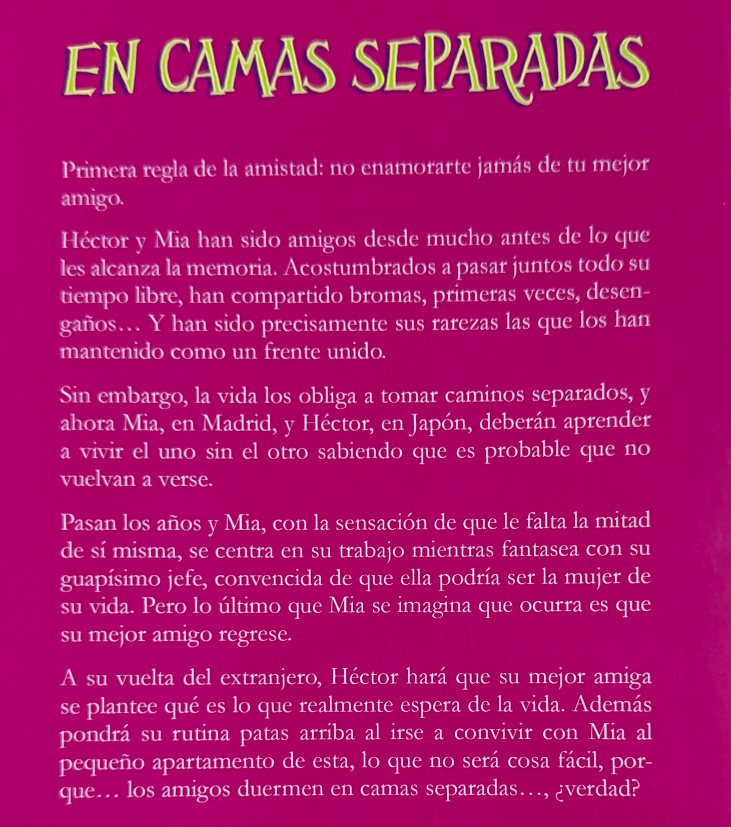 En camas separadas- (libro usado o donado)
