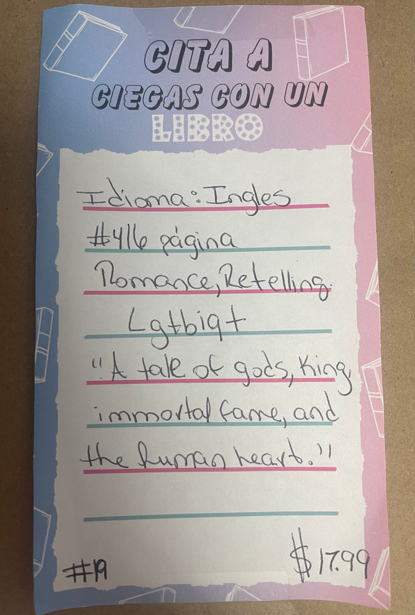 Cita a ciegas con un libro