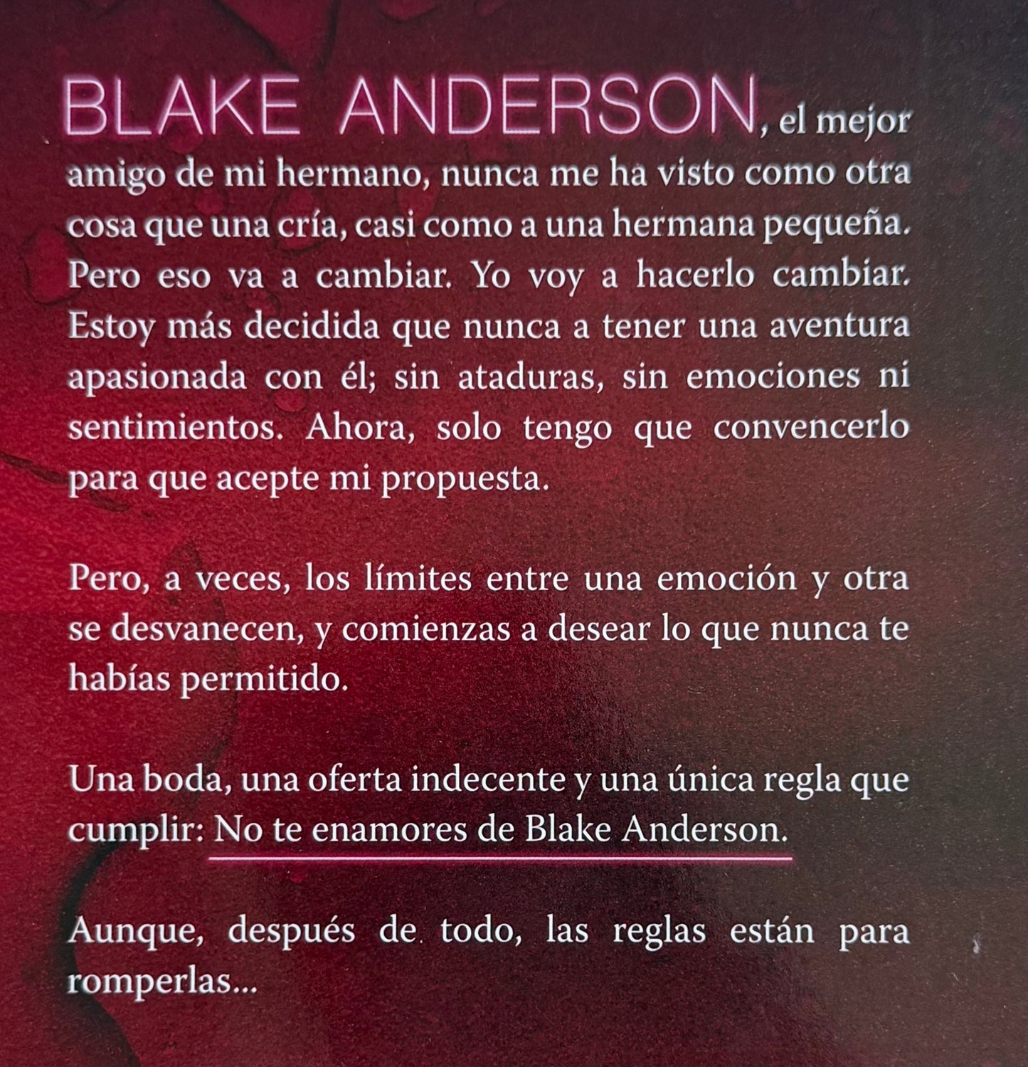 No te enamores de Blake Anderson- (libro usado o donado)