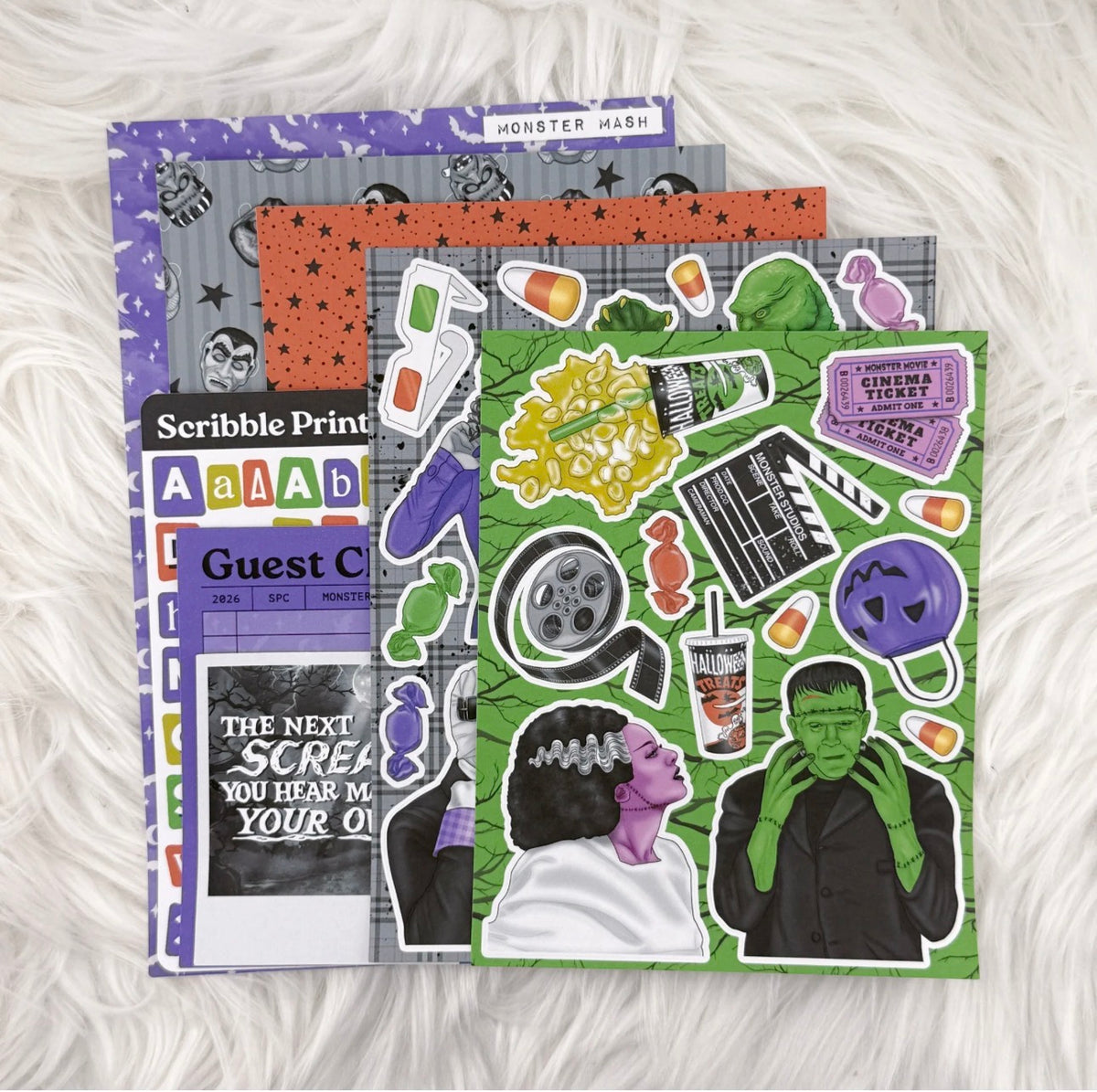 Monster Mash- Junk Journal Sticker Kit