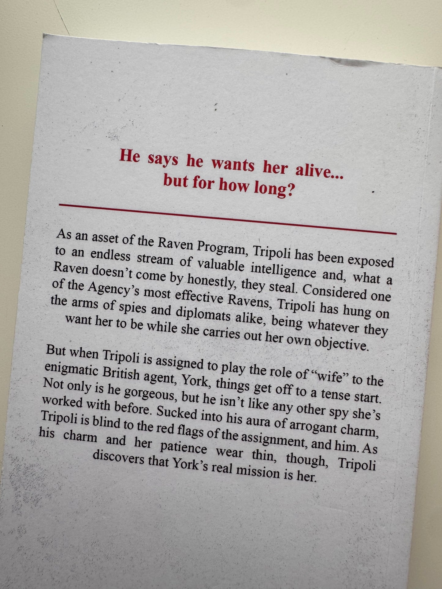 RAVENS: A Tripoli Duet #1- (used or donated book)