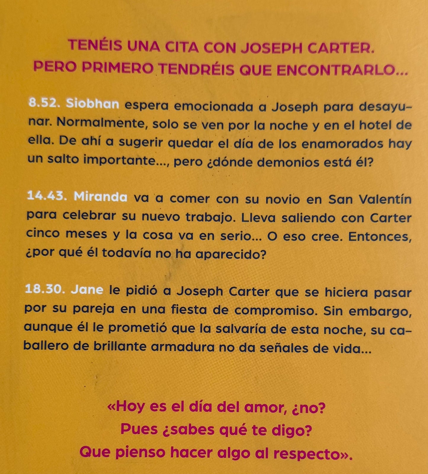 Tres citas con Carter- (libro usado o donado)