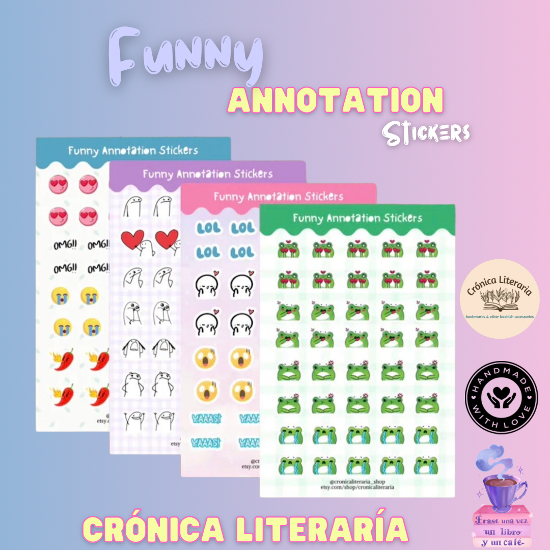 Funny Emoji Annotation - Stickers – Érase una vez un libro y un café