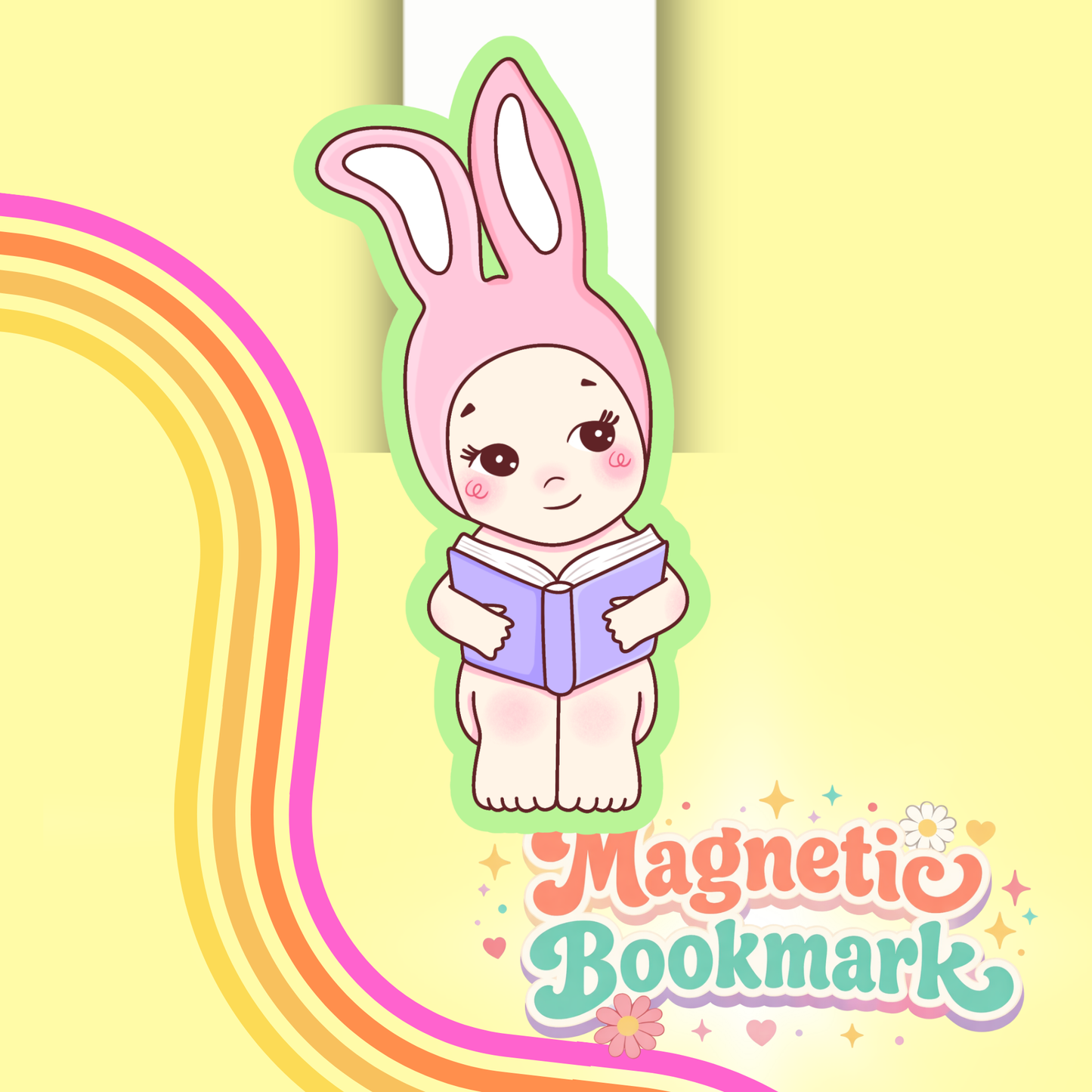 Sunny Angel Bunny- Bookmark magnético