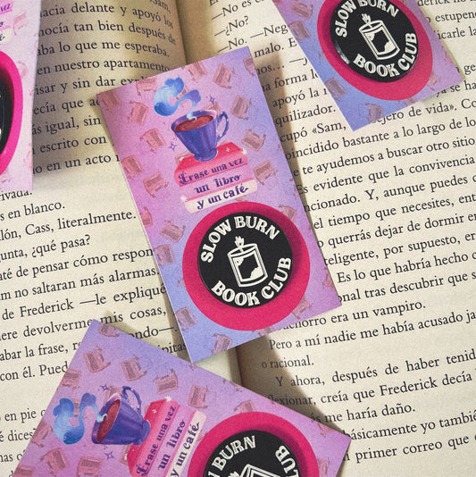 Slow burn “Book club” pin