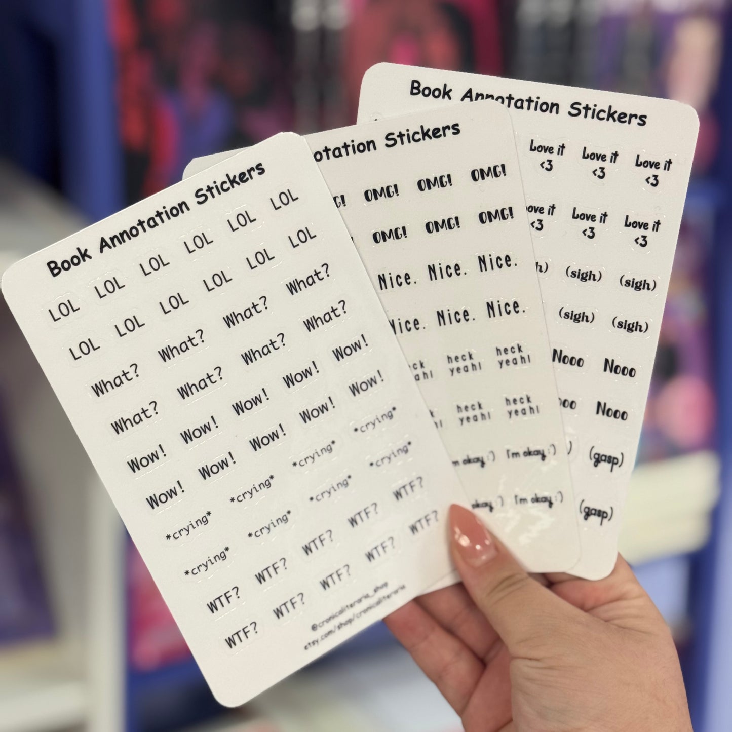 Book annotation stickers-Sticker sheet